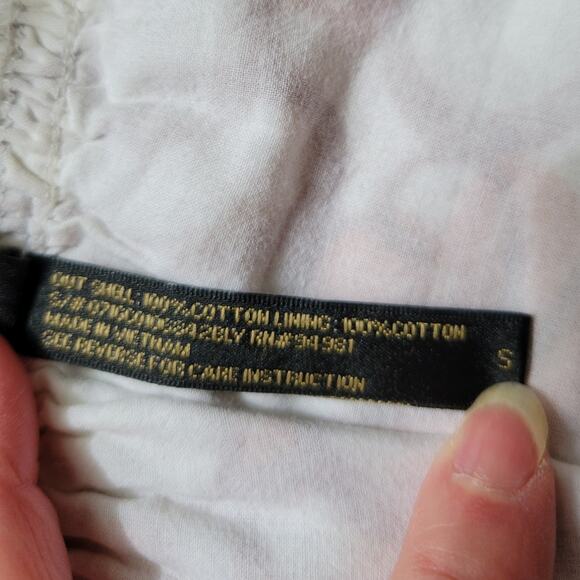 Orange & White Floral Hippie 60's 70's Mod Cottage Core Mini Skirt - size S - Picture 5 of 8